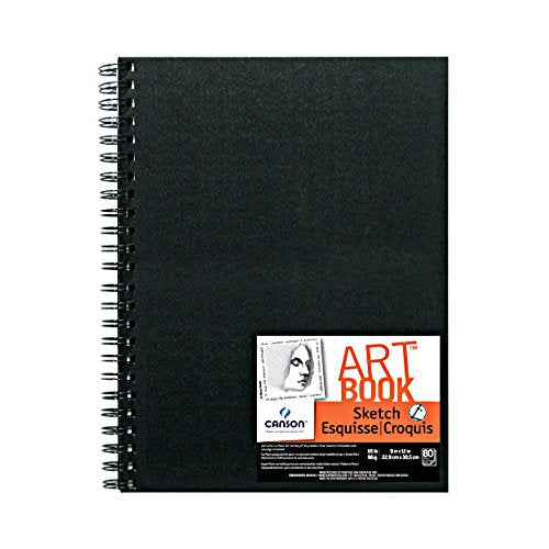 Canson Artist Series Sketch Book Paper Pad, for Pencil and Charcoal, Acid Free, Wire Bound, 65 Pound, 9 x 12 Inch, 80 Sheets - size: 9"X12"