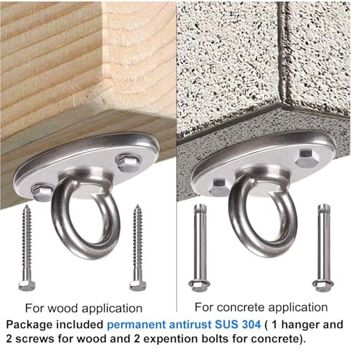 Wall Ceiling Mount Bracket for Suspension Strap Trainer, 2800lb Capacity, Body Weight Strength Training Systems, Aerial Yoga Swing, Resistance Band, Hammock, Battle Rope, Boxing Equipment
