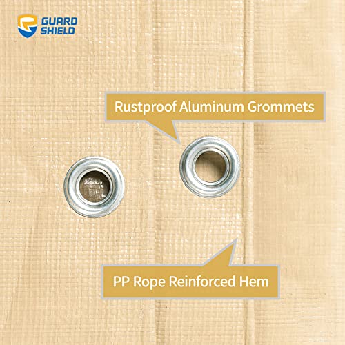 GUARD SHIELD Beige Tarp Heavy Duty Waterproof 30x40 Feet Outdoor Poly Tarps Cover Thick UV Resistant Canopy Tarpaulin with Grommets 10mil - color: Beige/Khaki, size: 30x40
