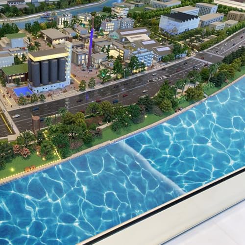 Garneck 5pcs Artificial Water Effect Sheet Self Adhesive - Fake Ocean Lake & River Scenery Effect Stream Pattern Sticker for Miniature Train Village Model Diorama Dollhouse Landscape DIY Decoration