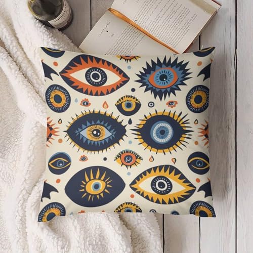 Evil Eye Decorative Throw Pillow Covers 18x18 Inch - color: Evil Eye