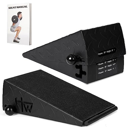 Squat Wedge Height Adjustable Slant Board for Heel Elevated Squats Calf Stretcher Block Enhance Mobility And Strength Performance - color: B: Black-Metal-5Heights