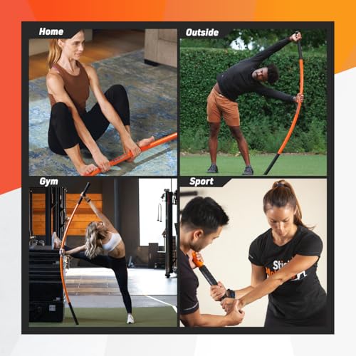 Stick Mobility 3 Stick Training Bundle | Mobility Stick to Improve Flexibility, Mobility, and Strength with Active Stretching for Golf, Running, Fitness, Pickleball, and More - color: Black