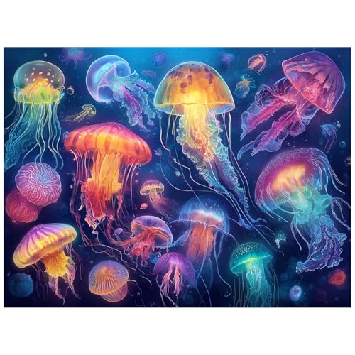 Jellyfish Diamond Art Kits for Adults, Diamond Painting Kits 12x16 Inch | Diamond Painting Kits for Adults Beginners, Gem Art, 5D Full Drill, DIY Arts and Crafts for Gift Home or Decor - color: Style 67