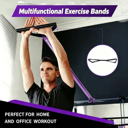 TOMSHOO 5Pcs Resistance Bands Set with Handles Door Anchor for Men Women