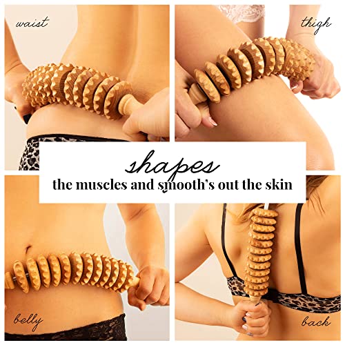 Tuuli Accessories - Flexi Wooden Massage Roller, Multi-Functional Body Roller for Cellulite, Muscle Tension and Skin Health Support, Natural Massager for Women and Men