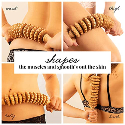 Tuuli Accessories - Flexi Wooden Massage Roller, Multi-Functional Body Roller for Cellulite, Muscle Tension and Skin Health Support, Natural Massager for Women and Men