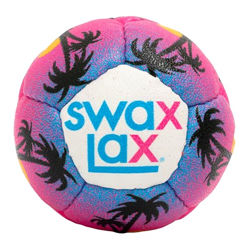 SWAX LAX Lacrosse Training Ball - Indoor Outdoor Practice Less Bounce & Rebounds - color: Miami Palm Tree