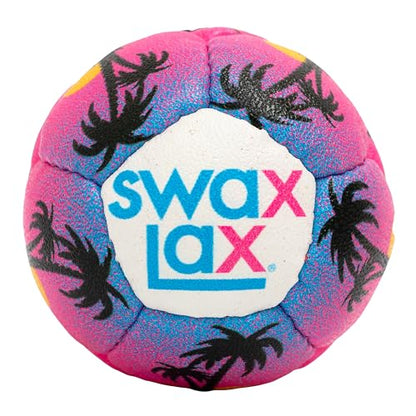 SWAX LAX Lacrosse Training Ball - Indoor Outdoor Practice Less Bounce & Rebounds - color: Miami Palm Tree
