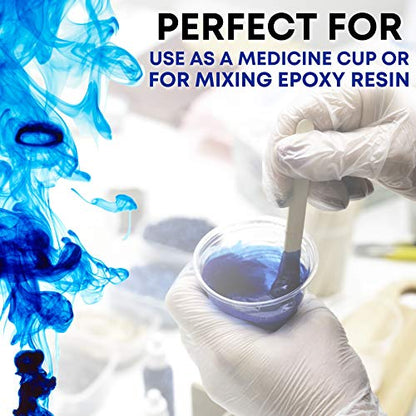 [100 Pack - 1oz] Epoxy Resin Mixing/Medicine Cups with 50 Bonus Mixing Sticks - 1 Ounce Graduated Plastic Cups (1 Sleeve) - EpoxyStix - size: 100ct with 50 Stir Sticks
