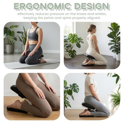 Adjustable Meditation Bench, Ergonomic Kneeling Stool for Yoga & Prayer
