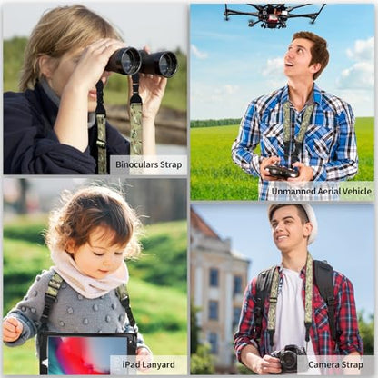 FIEIL Adjustable Shoulder Strap, Nylon Camera Strap, Comfortable Neck Strap for iPad, Cellphone Tablet, Camera, Laptop, Binocular, Luggage Bag (Camouflage Universal Lanyard) - color: Camouflage