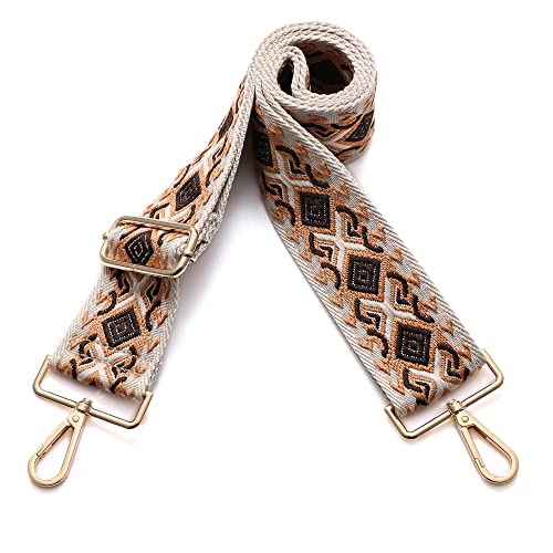 S-Jacorry Purse Strap Replacement Crossbody Wide Shoulder Strap Adjustable Canvas Straps Handbag Strap Replacement Belts - color: Gold Buckel-434