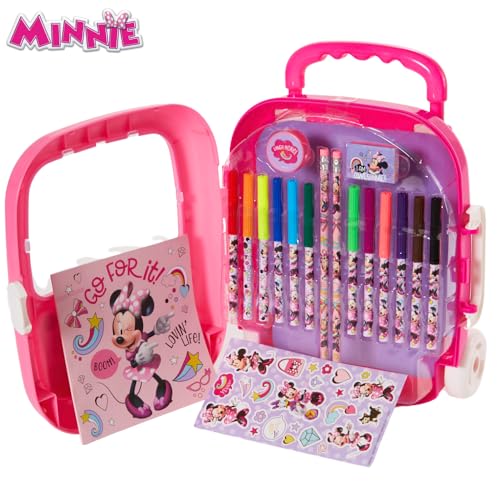 Innovative Designs Disney Minnie Mouse Color and Roll Activity Set with Carrying Case, Stickers, & Art Supplies - style: Minnie Mouse