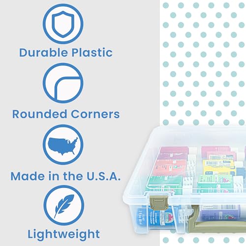 ArtBin Super Satchel 1 Compartment Box Clear Craft Organizer Storage Case - color: Clear & Gold
