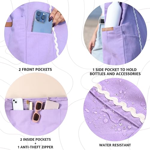 Folkulture Beach Tote Bags For Women, Beach Must Haves 2026-18x15 Inch | Waterproof,Sandproof, Large Tote Bags for Women, Swimming Pool, Beach Essentials, Simple Modern Pool Bag, Bolsos Para Mujeres - color: Lavendar