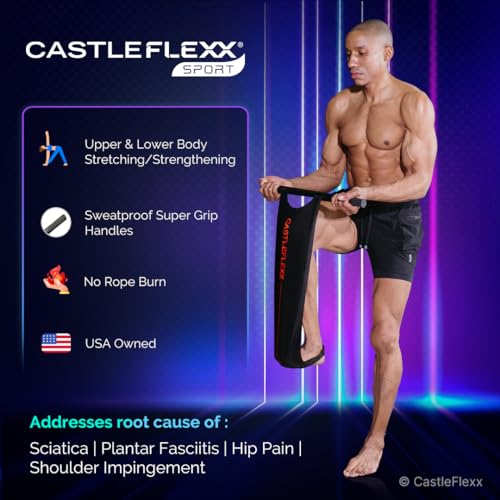 CastleFlexx Mobility and Full Body Strengthening Device - color: Black/Red, size: Standard 5'0 - 5'8