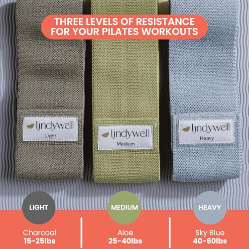 Lindywell 여성 및 남성용 원단 및 운동 밴드 - 글루트 활성화, 근력 훈련, 물리 치료 등 운동을 위한 저항 밴드 - 내구성, 미끄럼 방지 및 가정 또는 체육관에서 사용하기에 적합 - style: 패브릭 밴드 세트