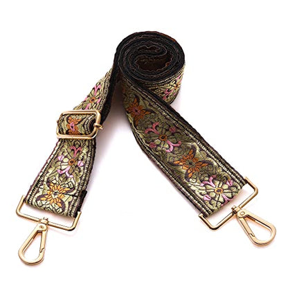 S-Jacorry Purse Strap Replacement Crossbody Wide Shoulder Strap Adjustable Canvas Straps Handbag Strap Replacement Belts - color: Gold Buckel-911
