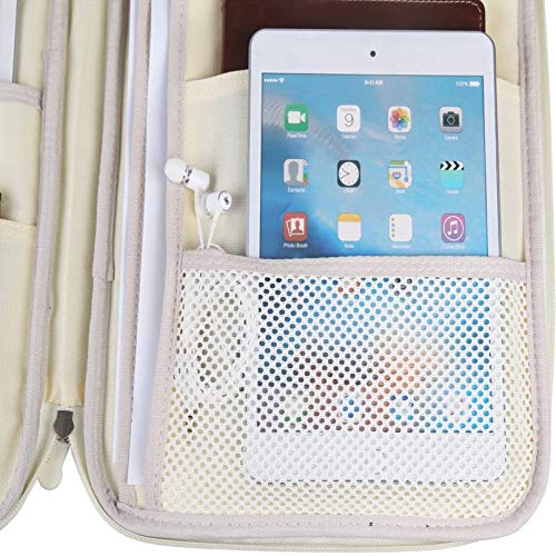 JAKAGO Travel Portfolio Organizer Waterproof A4 Document Bag Multifunctional Travel Note Pouch Zippered Case for Notebook, Ipad, Journals, Sketch Books (Flower) - color: Flower
