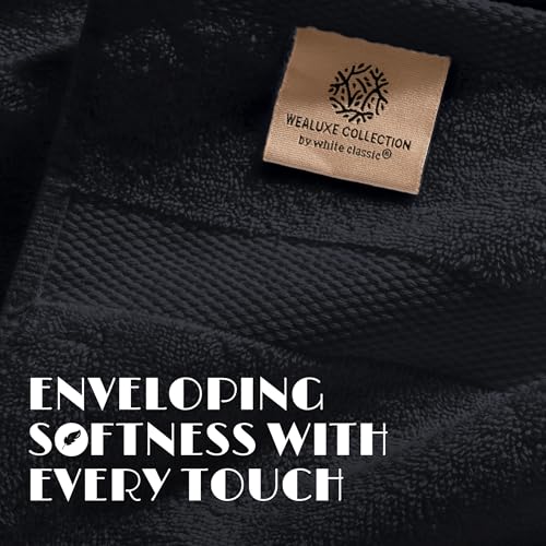 White Classic Luxury Soft Bath Sheets Set - 650 GSM Cotton Luxury Bath Towels Extra Large 35x70 | Highly Absorbent and Quick Dry | Hotel Quality Extra Large Towels Oversized, Black, 4 Pack - color: Black, size: Bath Sheets, 4 Pack