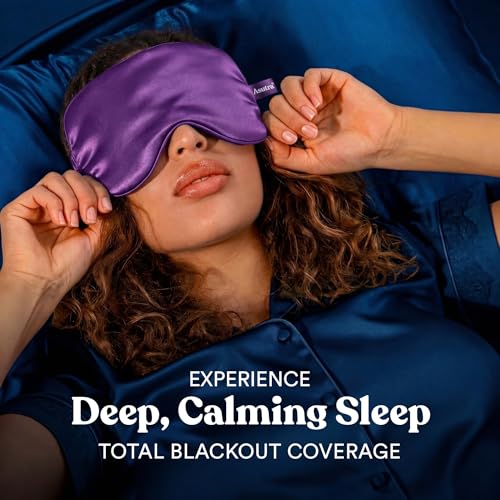 ASUTRA Silk Eye Pillow for Sleep, Purple - Filled w/Lavender (One Size) - color: Purple