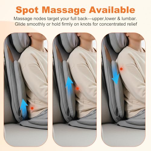 Shiatsu Neck and Back Massager, Rolling Up and Down Deep Tissue Pain Relief - color: Gray