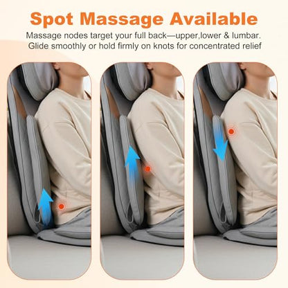 Shiatsu Neck and Back Massager, Rolling Up and Down Deep Tissue Pain Relief - color: Gray