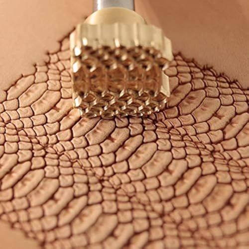 DandS ltd Snake Leather Stamp Tool, Professional Steel Craft Tool for Leatherworking, Embossing, Carving & Stamping Leather Projects, Belts Wallets & DIY Projects Compatible with Mallet #395 - color: Snake skin 0.7" x 0.7"
