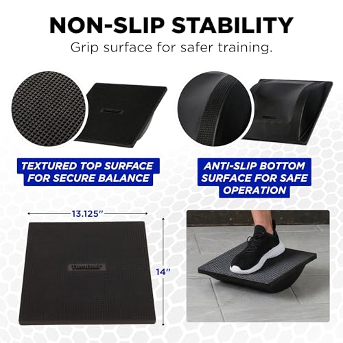 THERABAND Rocker Board, Wobble Balance Board, Core Strength Trainer, Black - style: Rocker Board