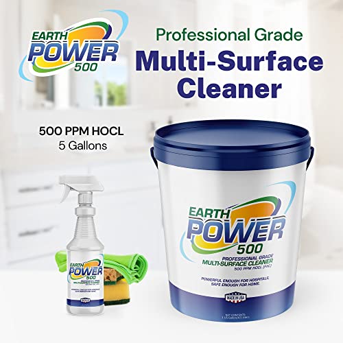 Earth Power Hypochlorous Acid 500 PPM Multipurpose Cleaner – 5 Gallon - style: 5 Gallons