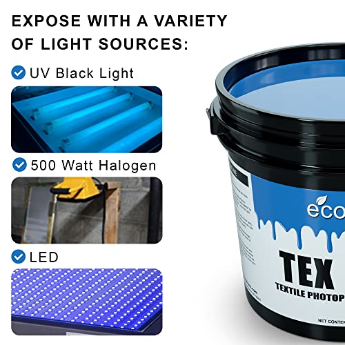 Ecotex® Tex-Blue Pre-Sensitized Screen Printing Emulsion, Photo Emulsion,Pt | Premixed And Pre-Sensitized Photo Emulsion - No Diazo Needed, Compatible With Plastisol And UV Ink, 12 Month Shelf Life - Pt - size: Pint - 16 oz.