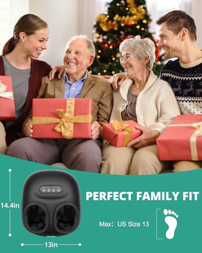Medcursor Foot Massager with Heat, 2026 Upgraded Shiatsu Foot Massagers for Delivers Pain Relief, Tired, Plantar Fasciitis, Adjustable Air Pressure, Fits Up to 13" - color: Black