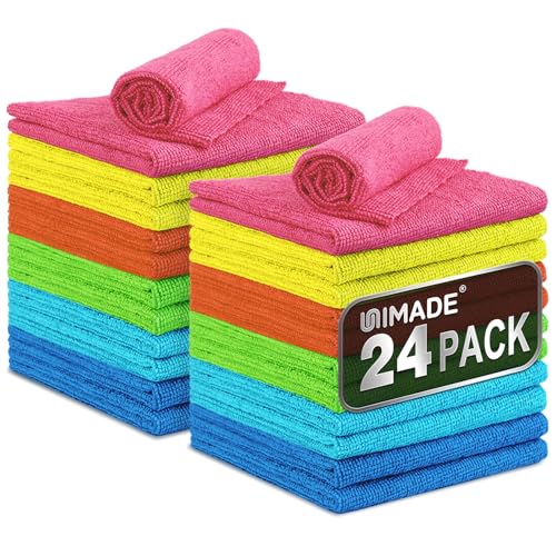 UNIMADE 극세사 클리닝 천, 24팩 재사용 가능한 극세사 타월 - color: 멀티컬러., size: 24개