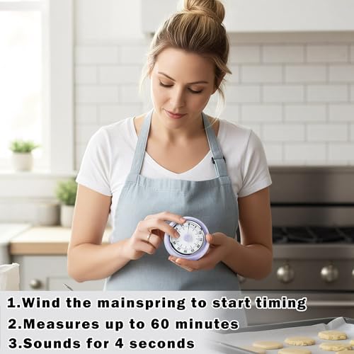 60-Minute Magnetic Visual Timer, Silent Operation and No Battery Needed, Time Management Tools for Kitchen, Homeschool Desk, Office Meetings & Home Learning Timer (Purple) - color: Purple