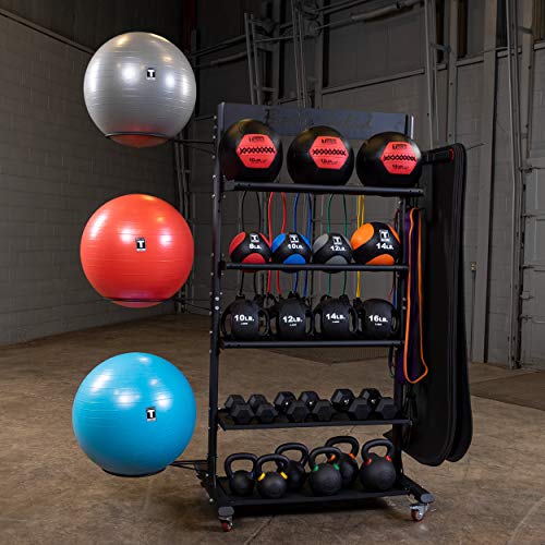 Body-Solid (GAR250) Compact Accessory Vertical Stand Rack for Organizing Medicine Balls, Slam Balls, Stability Balls, Kettlebells, Dumbbells, Jump Ropes, Foam Rollers, Yoga Mats and more