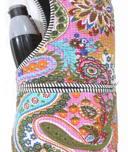 INDIAN CRAFT CASTLE Yoga Mat Bag | Tote Mat Bag | Sling Yoga Tote w/Large Side Pocket & Zipper Pocket | Yoga Mat Carrier Fits Most Size Mats - color: Multi Color Paisley