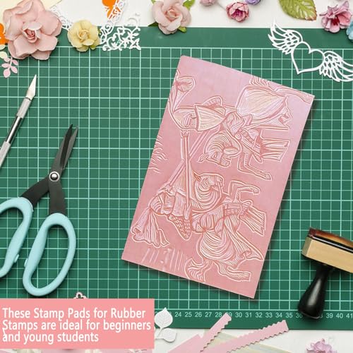 Linoleum Blocks for Printmaking, Pink Rubber Stamp Carving Blocks Rubber Carving Blocks Linocut Block for Stamp Maker Printmaking Supplies (Pink - 6 Pack) - color: Pink - 6 Pack