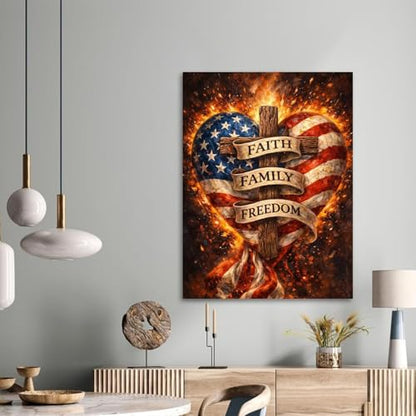 Patriotic Diamond Painting Kits for Adults, American Diamond Art for Adults | Full Round Drill Paint by Diamond, American Flag Diamond Art Painting, Gem Arts and Crafts for Adults Beginners 12x16 Inch - color: Amercian Heart