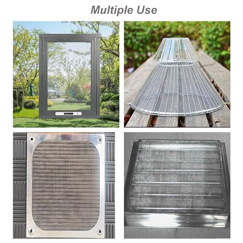 304 Stainless Steel Mesh 40Mesh, 15.7"x47.2"(40x120cm) Metal Mesh Screen, Woven Fine Wire Mesh, Filter Mesh Easy to Cut for Vent Covers, Cage, Garden, Window Screen and DIY Project | 0.21mm Sturdy Wire Metal Mesh Sheet, Easy to Cut, Rustproof & Heat-Resis