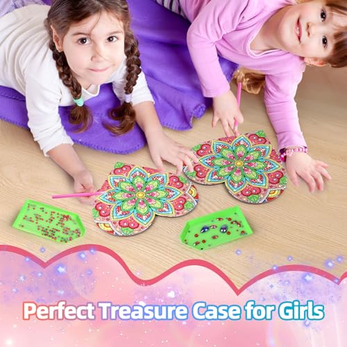 Diakud Arts and Crafts Activities Diamond Gem Art Kit for Kids Ages 8-12 | Jewellery Box Toys for 7 8 9 10 11 12 13 Year Old Girls Boys Gifts Birthday Presents Gift Ideas for Teen Girl 8-10 Years Old - color: flower
