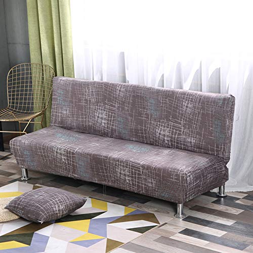 MIFXIN Armless Sofa Cover Futon Slipcover Stretch Elastic Folding Sofa Bed Non-Armrest Couch Furniture Protector Spandex Printed Washable Sofa Cover Without Armrests (Nordic Strips) - color: Nordic Strips