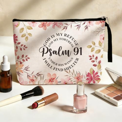 Inspirational Christian Gifts for Women Makeup Bag Bible Cosmetic Bags | Motivational Religious Gifts Makeup Zipper Pouch Bag Scripture Christmas Birthday Gifts Skincare Bag for Lady Female Teacher - color: Multicolor0664