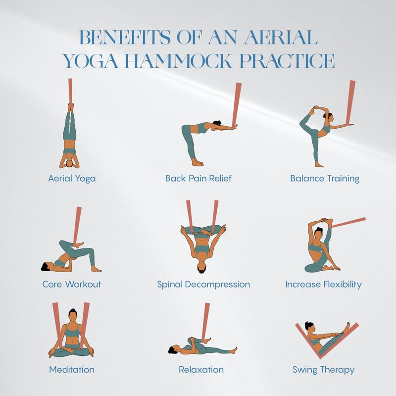 Aerial Yoga Hammock Swing, 4.5 Yards, Aerial Silks with Hardware - color: Royal-Purple, size: 5.5 yards