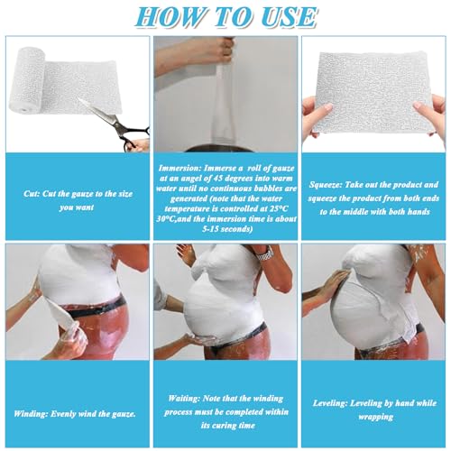 12 Pack Plaster Cloth Rolls Bulk, Each Roll 6”x 180” Plaster Cloth Gauze Bandage, Gauze of Paris Strips for Crafts, Modeling, Belly Cast, Masks, Scenery (6In x 15Ft/ 5Yd)