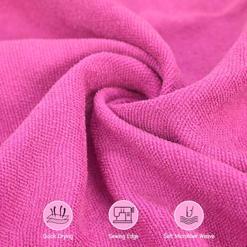 3 Pack Hot Yoga Towels, Hot Pink, 24 x 72 Inches - color: Hot Pink