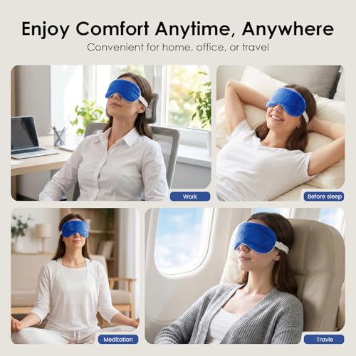 MORLIDEN Heated Eye Mask for Dry Eyes & Stye - Microwavable Warm Compress | For Blepharitis, Chalazion, MGD-Lightweight, No Heavy Pressure-Reusable Moist Heat Mask with Natural Flaxseed (Blue2P) - color: Blue2pcs
