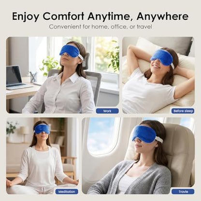 MORLIDEN Heated Eye Mask for Dry Eyes & Stye - Microwavable Warm Compress | For Blepharitis, Chalazion, MGD-Lightweight, No Heavy Pressure-Reusable Moist Heat Mask with Natural Flaxseed (Blue2P) - color: Blue2pcs