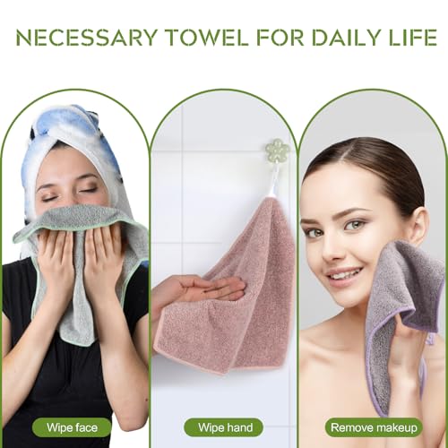 Microfiber Face Towels Soft Washcloths 12Inch x 12Inch 6 Pack Multicolor - color: Curry+green+purple
