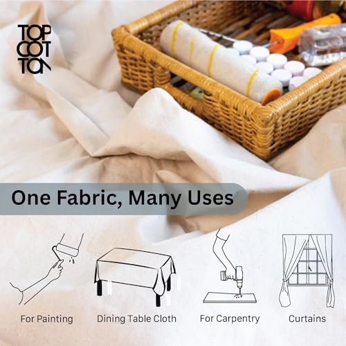 5x5ft Recycled Cotton All Purpose Canvas Tarp Cover Painter Drop Cloth-1Pk | Top Cotton Reusable Paint Drop Cloth,Canvas Tarp Cover for Painter, Furniture, Floor Protection, Painters Dropcloth - size: Pack of 1 - 5' x 5' (Extra Coverage)